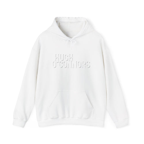 Hoodie — Minimal 'Much Hectic' Embroidered White Pullover